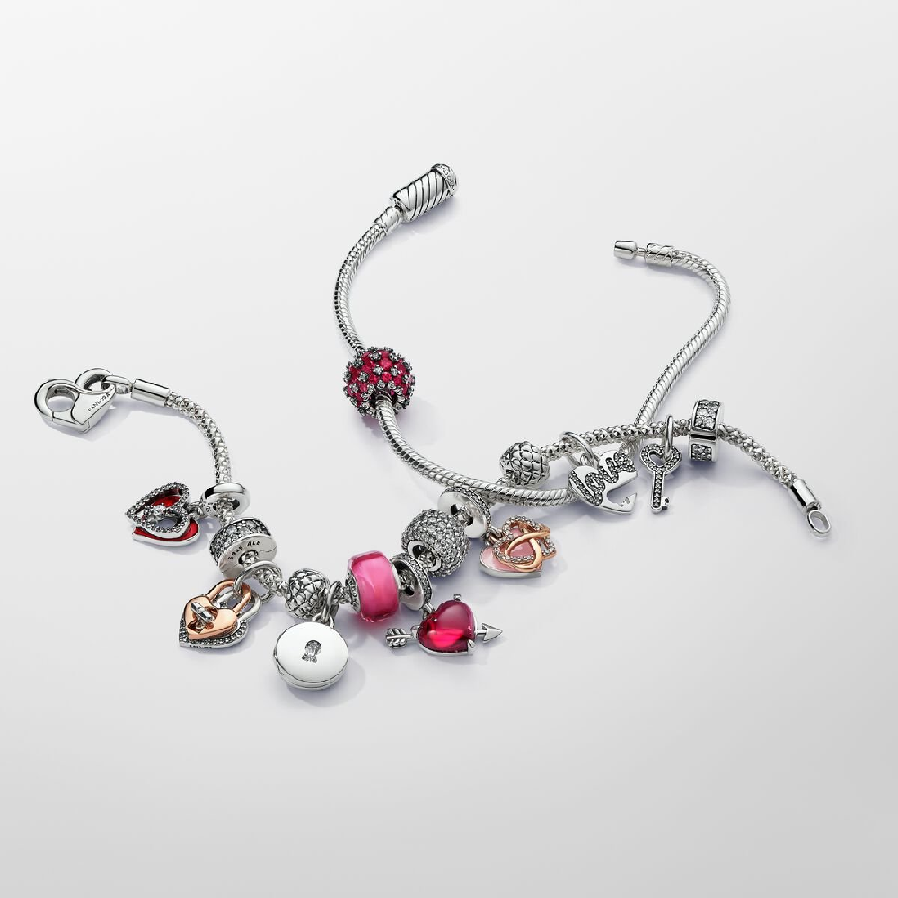 Pandora Charm Mini Vetro di Murano Rosa
