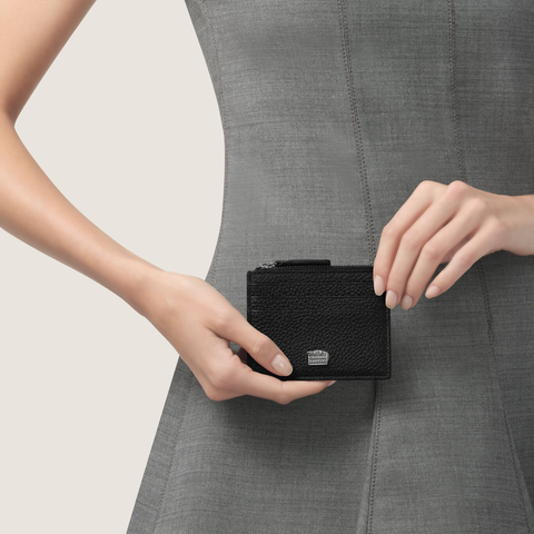 Giovanni Raspini portacarte con zip pelle goffrata