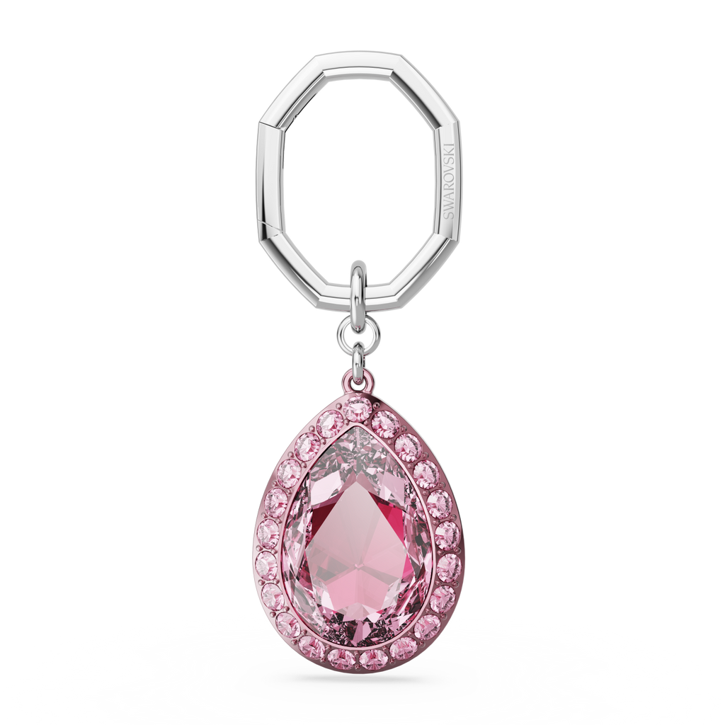 Swarovski - Portachiavi, Taglio Pear, Rosa