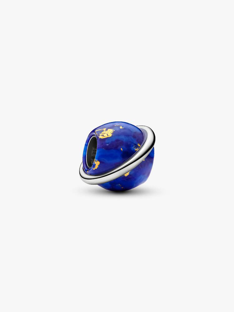 Pandora Charm Pianeta Blu con finitura in platino