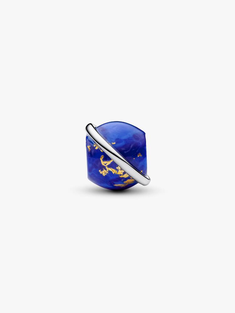 Pandora Charm Pianeta Blu con finitura in platino