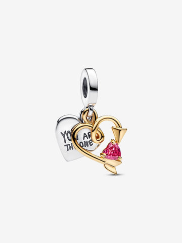 Charm Pendente Cuore con Freccia da incidere