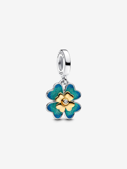 Pandora Charm Pendente Quadrifoglio Girevole - con diamante creato in laboratorio
