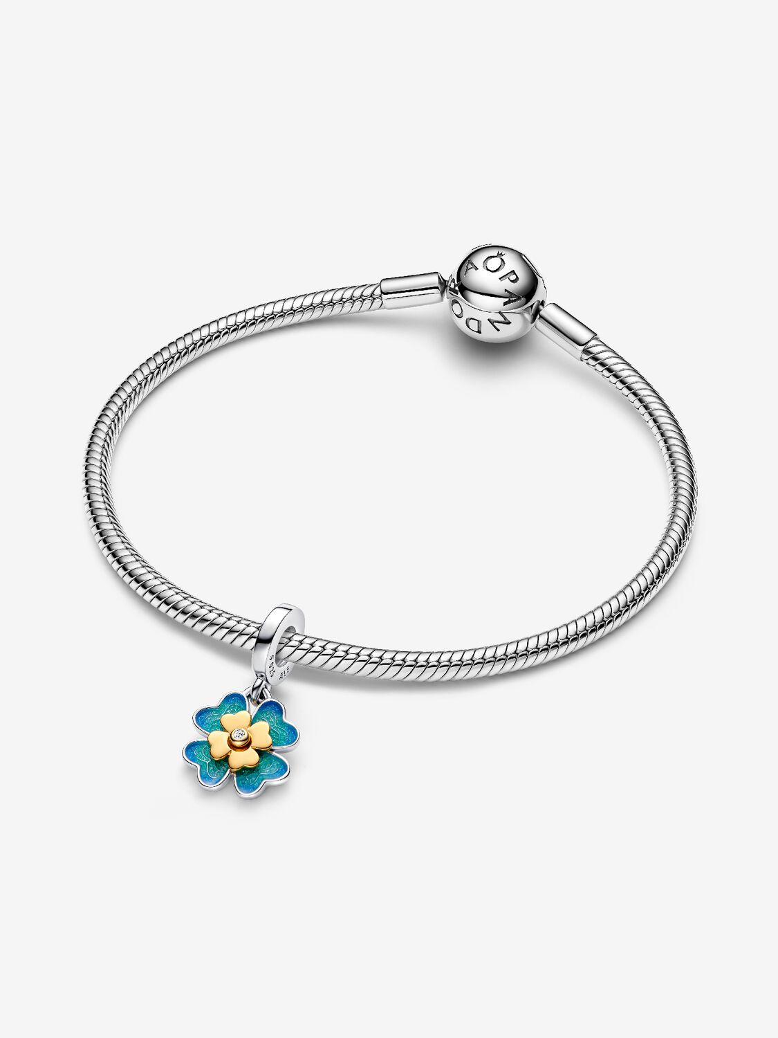 Pandora Charm Pendente Quadrifoglio Girevole - con diamante creato in laboratorio