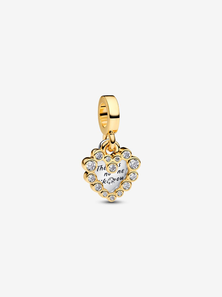 Ciondolo pendente cuore sacro in oro giallo 18kt con zirconi Ciondolo pendente cuore sacro in oro giallo 18kt con zirconi