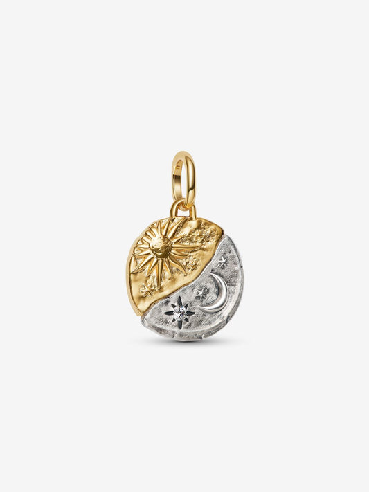 Pandora Charm Medallion Sole e Luna "Ad Astra Per Aspera"