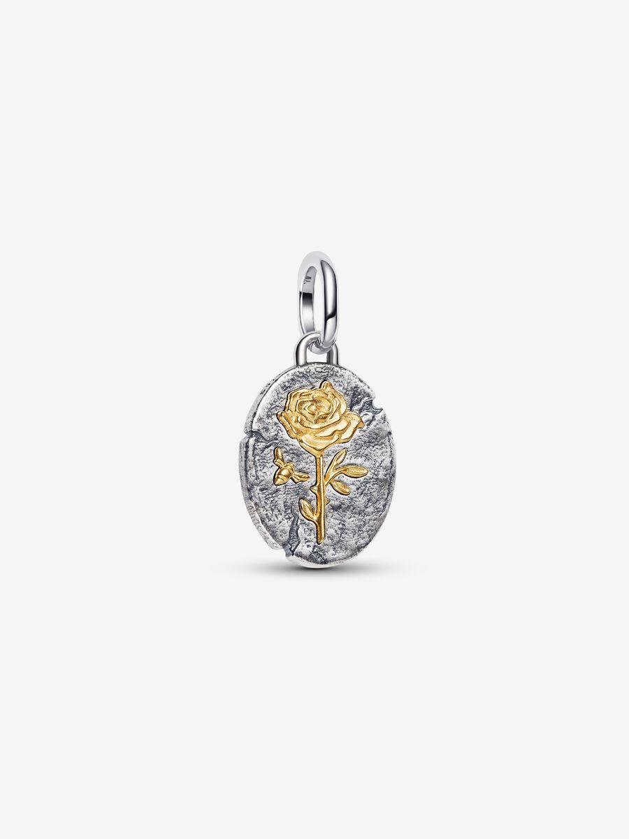 Pandora Charm Medallion Rosa "Rosa Inter Spinas Crescit"