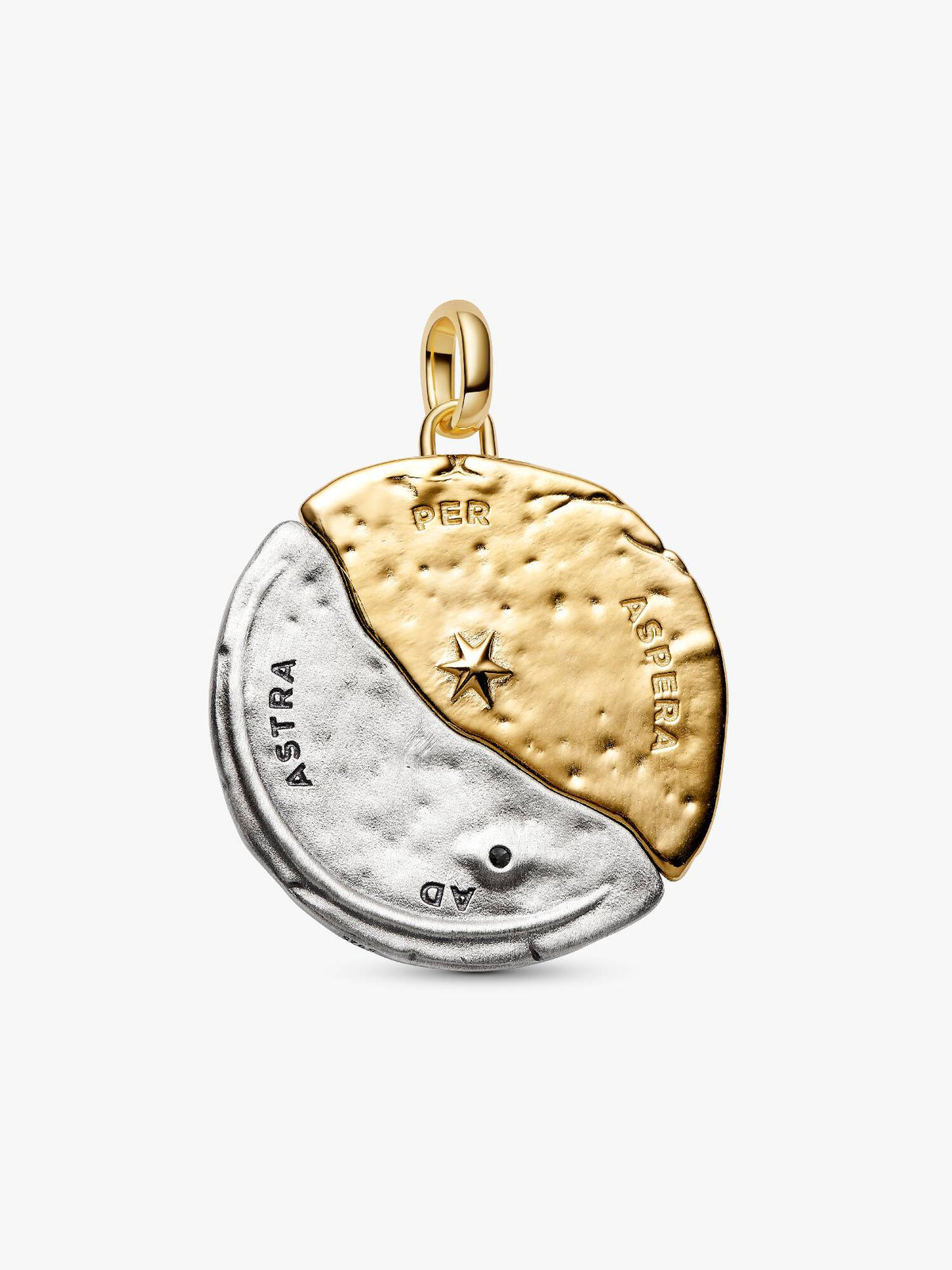 Pandora Charm Medallion XL Sole e Luna "Per Aspera Ad Astra"