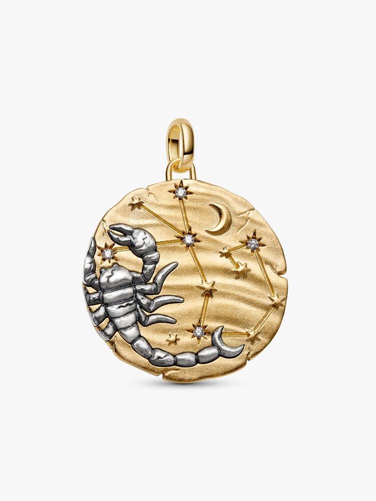Pandora Charm Medallion XL Scorpione "Noli Timere"