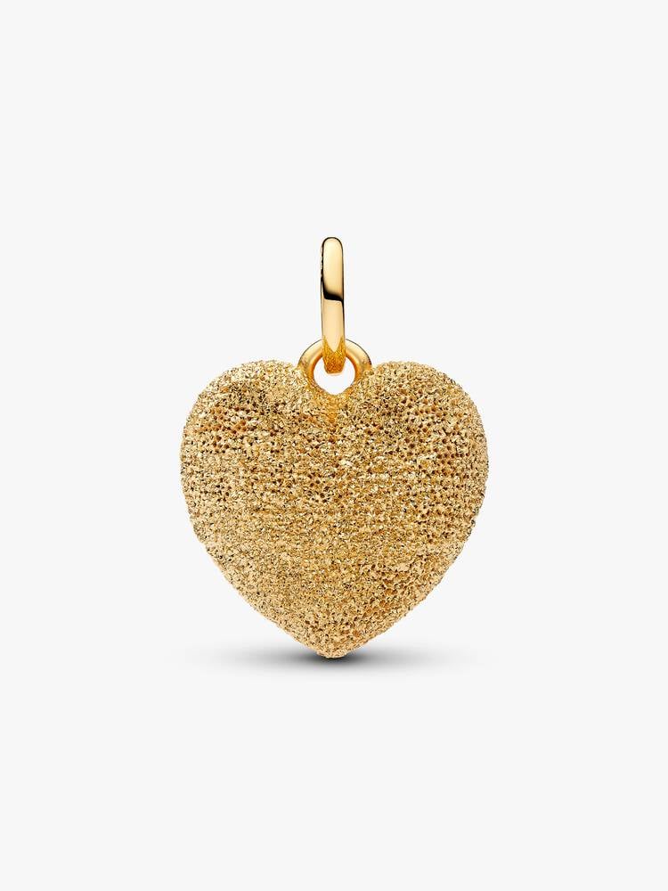 Pandora Charm Pendente Cuore Puffy effetto diamantato