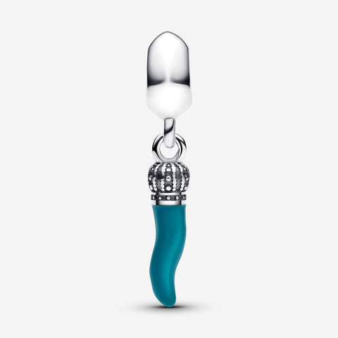 Pandora Charm Pendente Cornino Portafortuna Turchese
