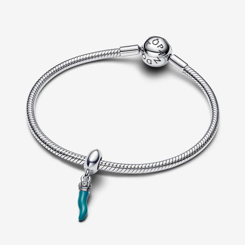Pandora Charm Pendente Cornino Portafortuna Turchese