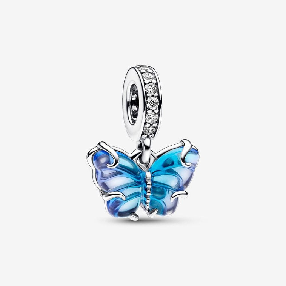 Pandora Charm Pendente Farfalla Vetro di Murano Blu