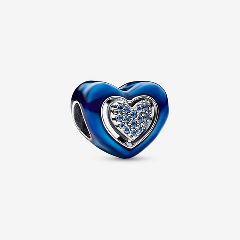 Pandora Charm Cuore Blu Girevole