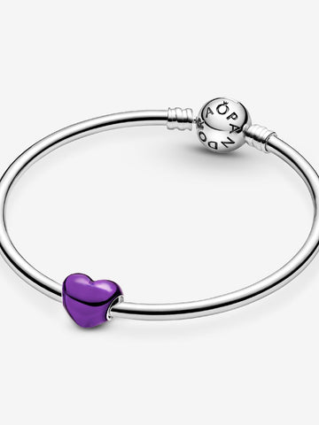 Pandora Charm Cuore Metallico Viola