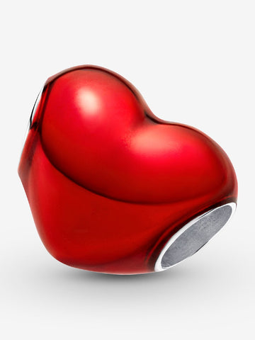Pandora Charm Cuore Metalicco Rosso