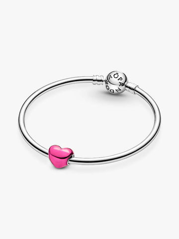 Pandora charm Cuore metallico rosa