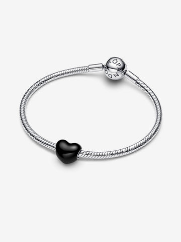Pandora Charm Cuore Metallico Nero