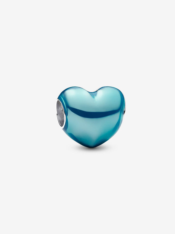 Pandora Charm Cuore Metallico Azzurro