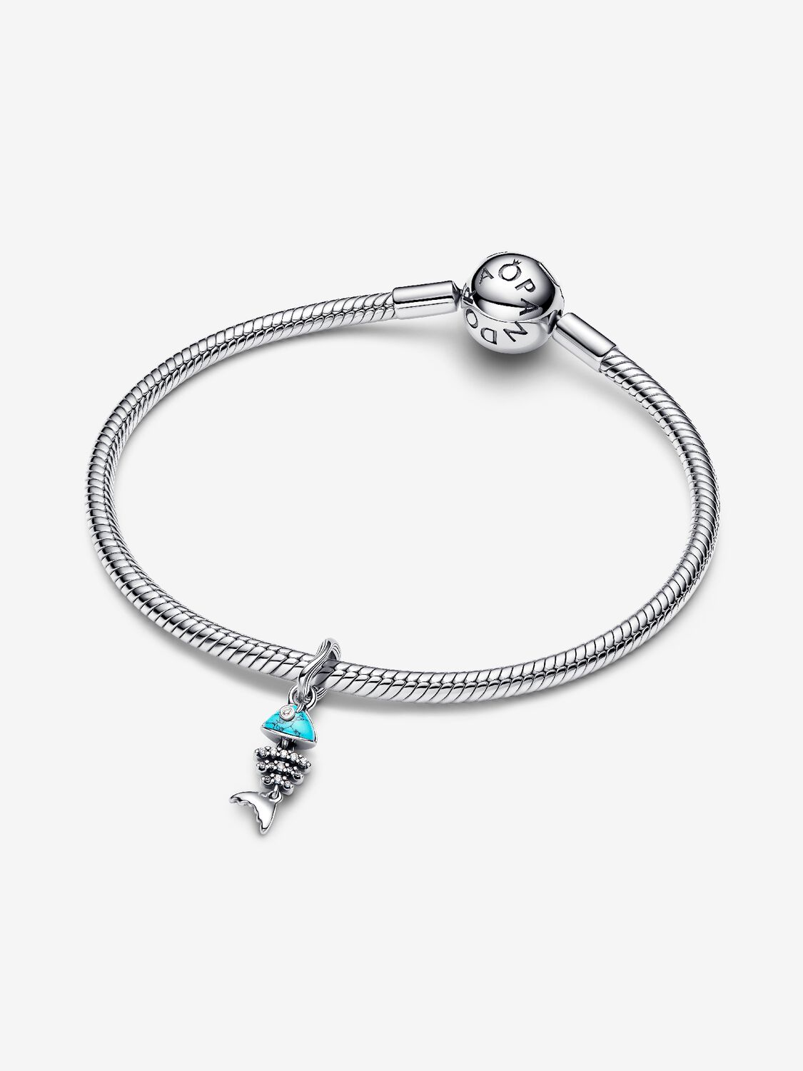 Pandora Charm Pendente Lisca Di Pesce Turchese