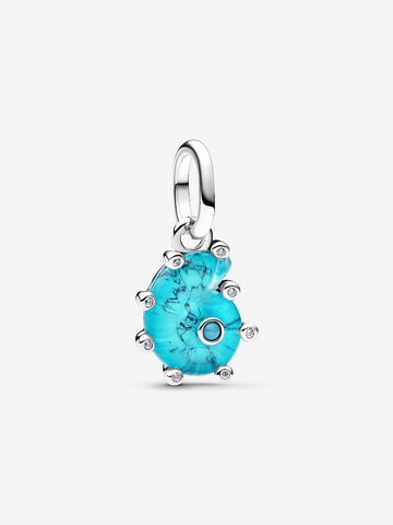 Pandora  Charm Pendente Conchiglia Vetro di Murano Turchese