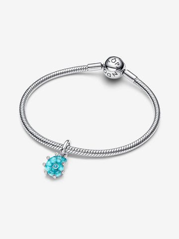 Pandora  Charm Pendente Conchiglia Vetro di Murano Turchese
