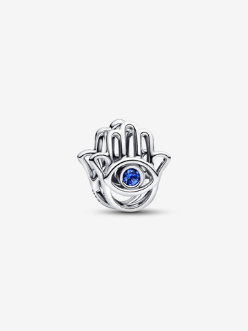 Pandora Charm Openwork Mano di Fatima Pietra Blu