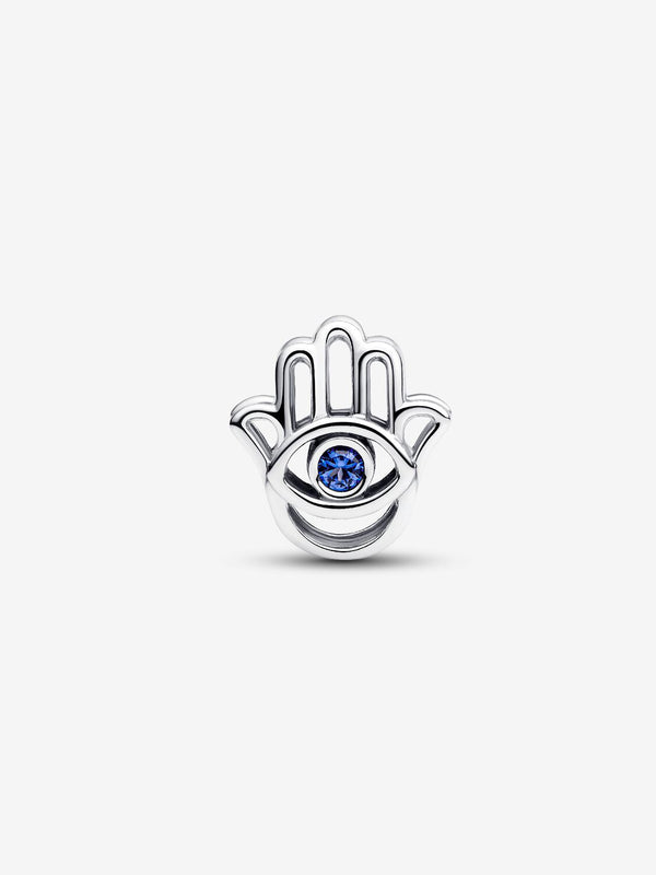 Pandora Charm Openwork Mano di Fatima Pietra Blu