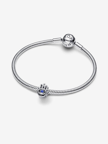 Pandora Charm Openwork Mano di Fatima Pietra Blu