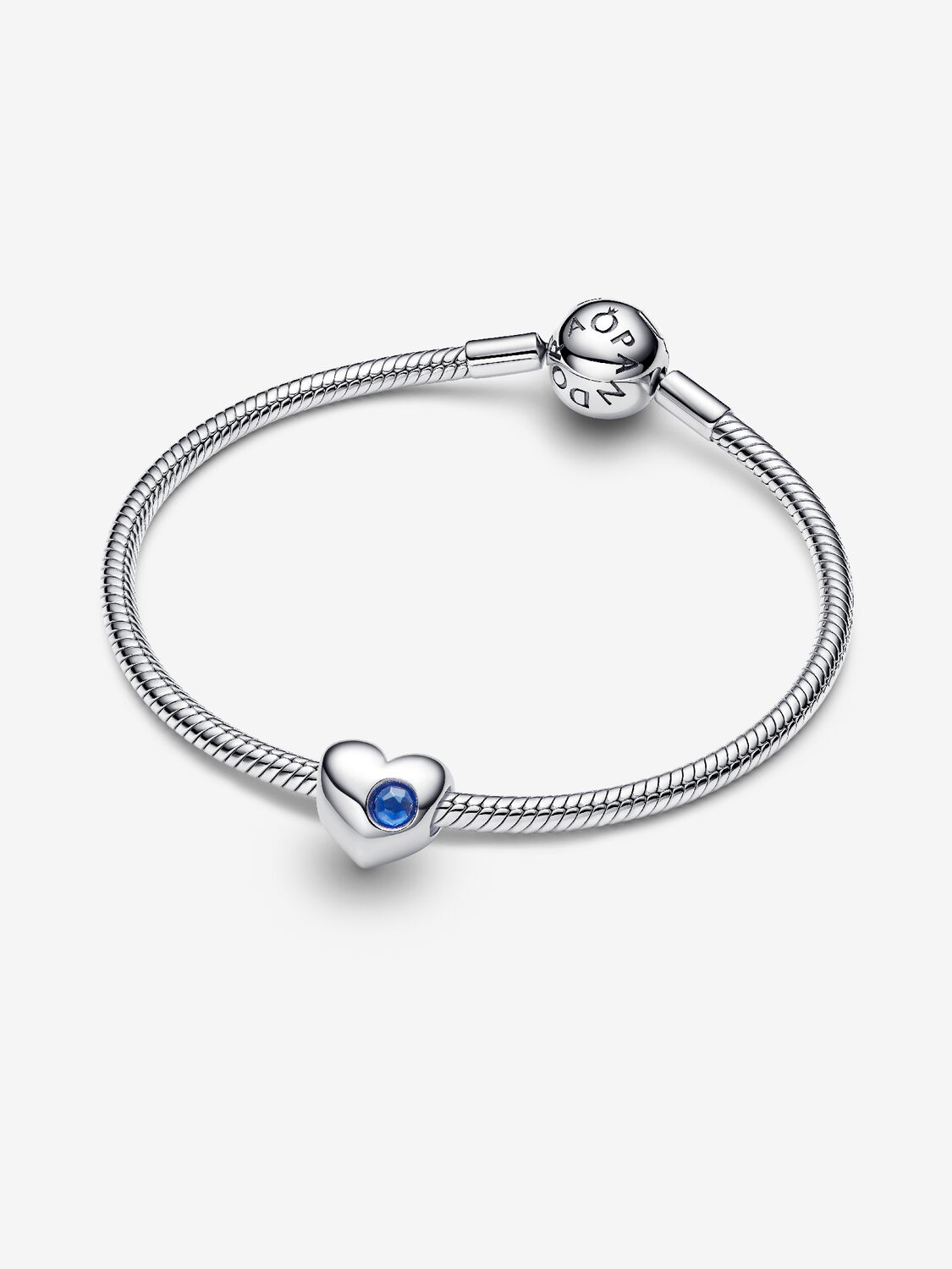 Pandora Charm Cuore con Pietra Blu Settembre