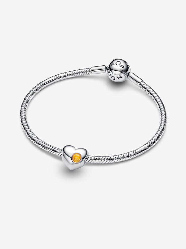 Pandora Charm Cuore con Pietra Miele Novembre