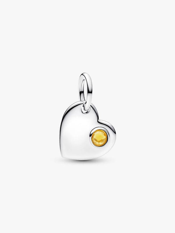 Pandora Charm Pendente Cuore con Pietra Miele Novembre