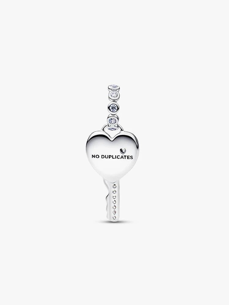 Pandora Charm Pendente Chiave a Cuore Opale Rosa