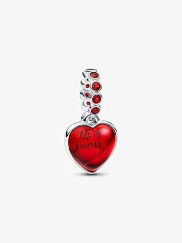 Pandora Charm Pendente Doppio Cuore Vetro di Murano Rosso