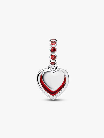 Pandora Charm Pendente Doppio Cuore Vetro di Murano Rosso