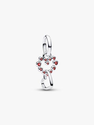 Pandora Charm Pendente Cuori Intrecciati con Cristalli Rossi