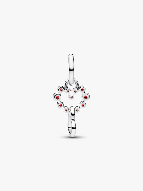 Pandora Charm Pendente Cuori Intrecciati con Cristalli Rossi