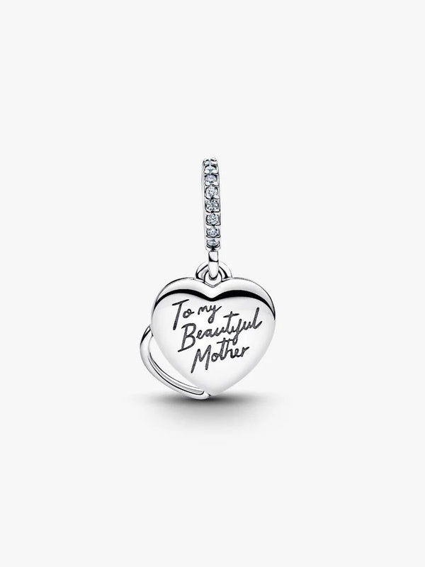 Pandora Charm Pendente Doppio Cuore Mamma Sei Bellissima