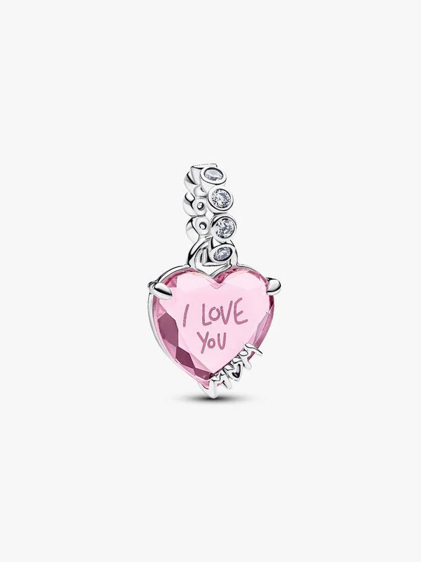 Pandora Charm Pendente Cuore Rosa Ti Voglio Bene Mamma