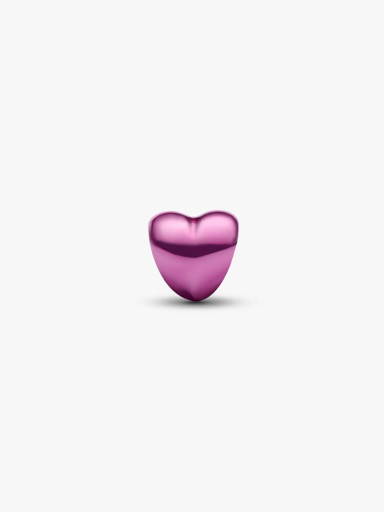 Pandora Mini Charm Cuore effetto metallico rosa