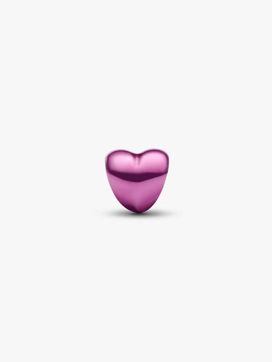 Pandora Mini Charm Cuore effetto metallico rosa