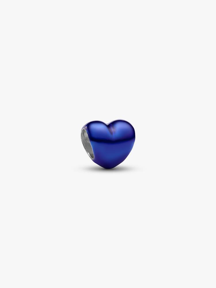 Pandora Mini Charm Cuore effetto metallico blu