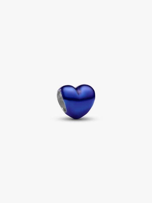 Pandora Mini Charm Cuore effetto metallico blu