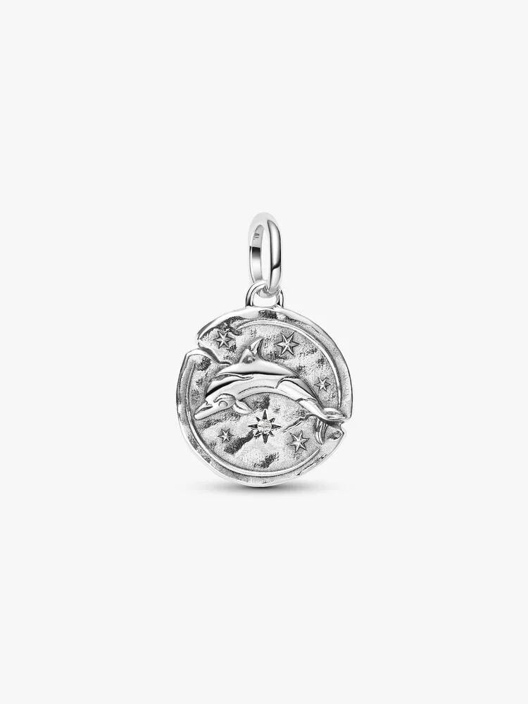 Pandora Charm Medallion Delfino "Audaces Fortuna Iuvat"