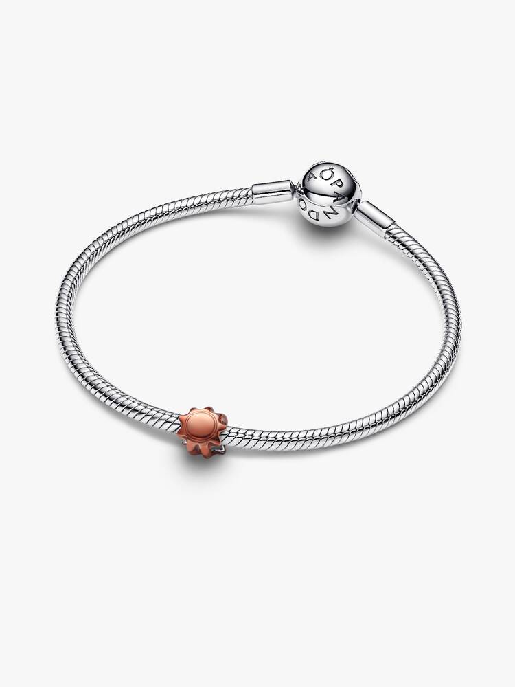 Pandora Mini Charm Sole effetto metallico arancione