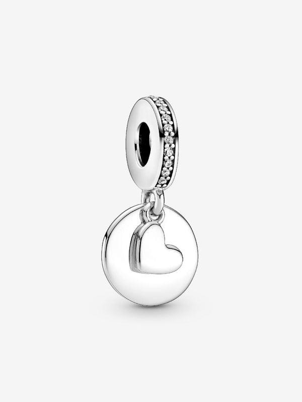 Pandora Charm Cerchio e Cuore Pendente da incidere