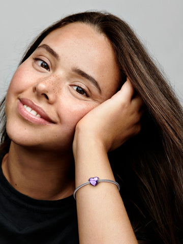 Pandora Charm Cuore Metallico Viola