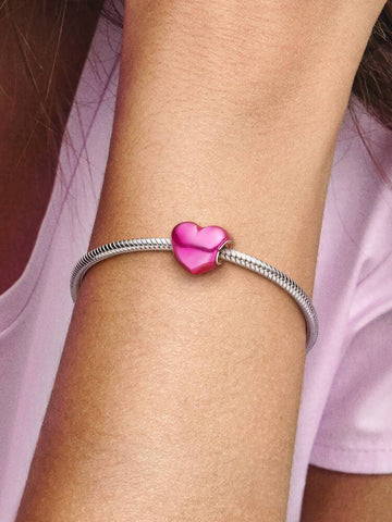Pandora charm Cuore metallico rosa