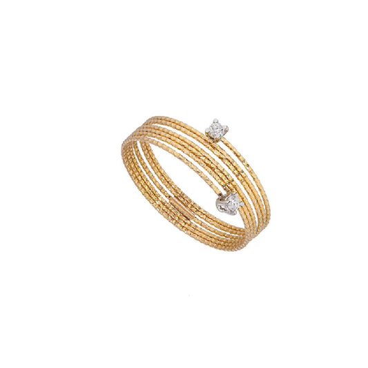 Magic Wire - Anello Silenzio in oro giallo e diamanti