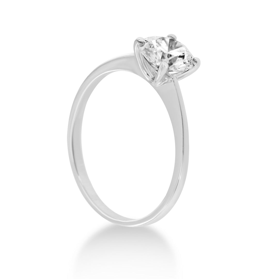 Lux - Anello solitario oro bianco 9kt e diamante lab grown 0,41 ct.